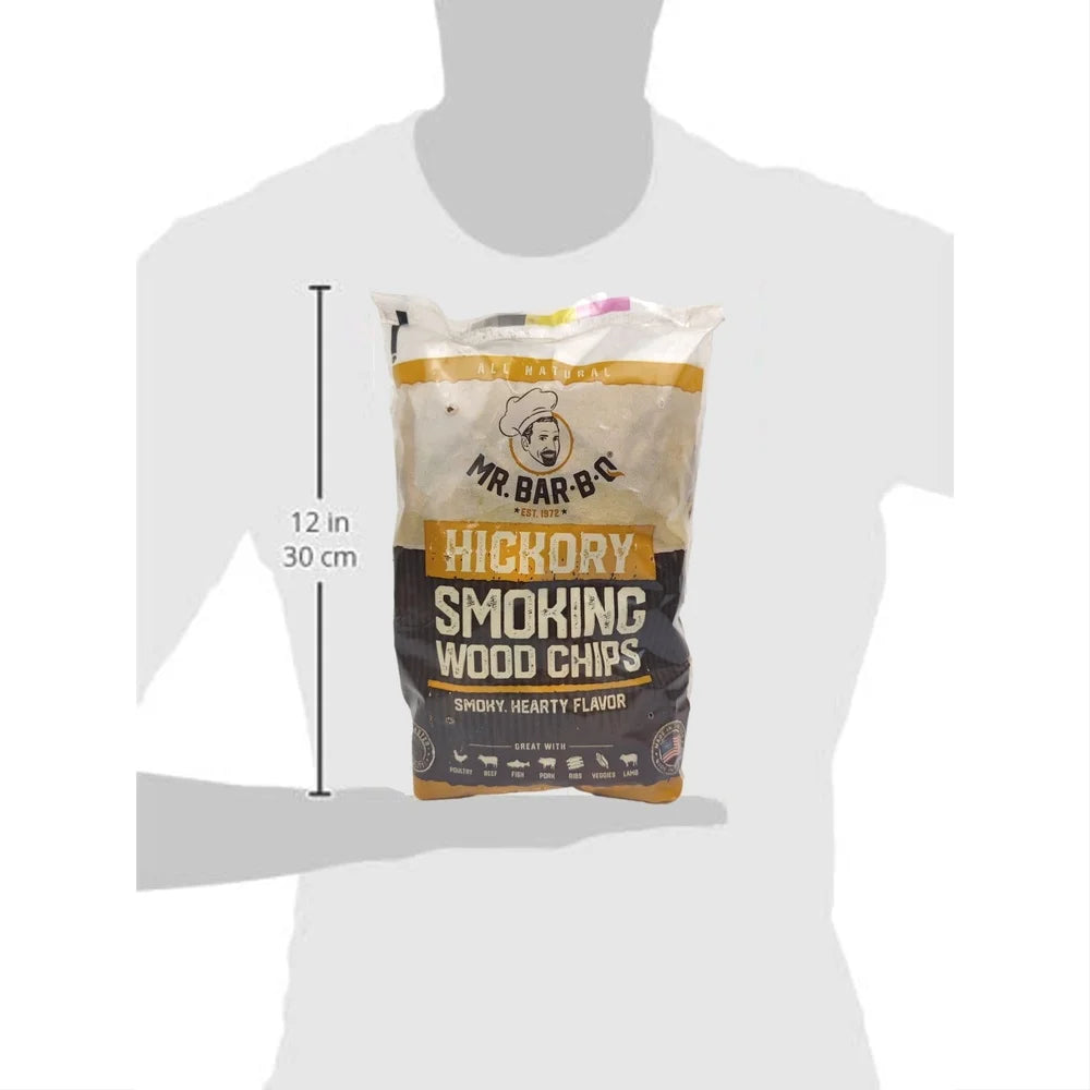 100% Authentic Hickory Wood Chips- Smoking- BBQ Grilling- Meat- Poultry- Fish- Vegetables 1.6lb Bag