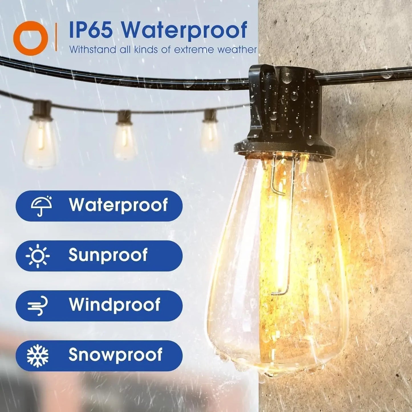 150FT LED Outdoor Waterproof Patio Patio Lights