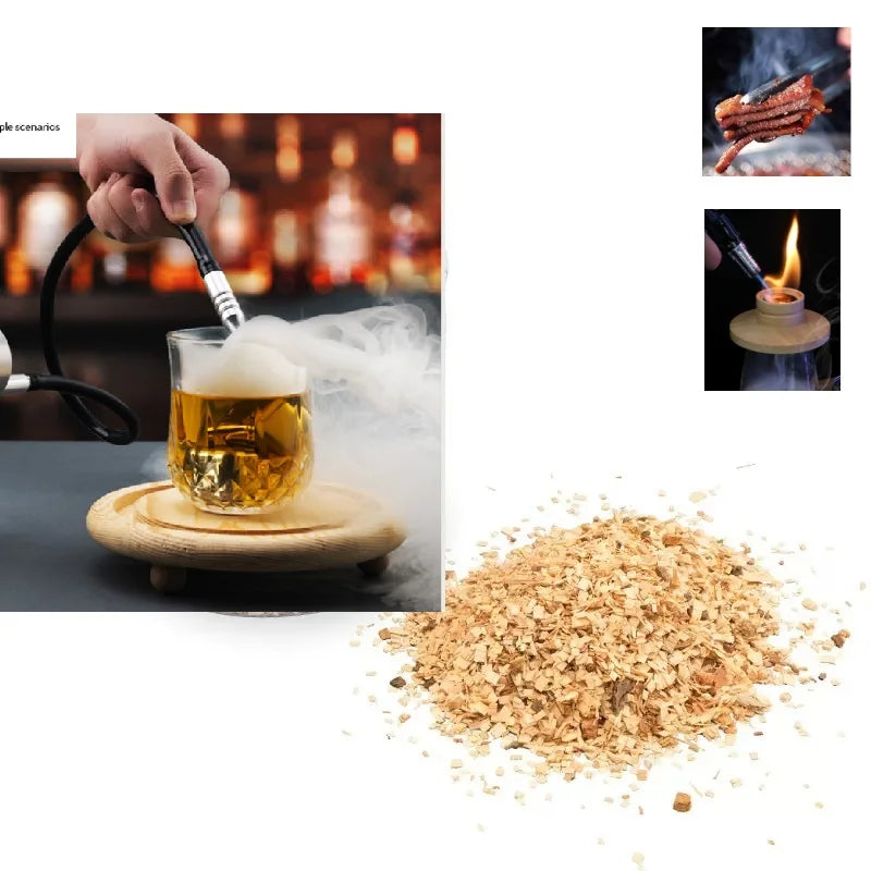BBQ Smoked Sawdust Wood Chips-125-500g- Apple- Cherry Oak- Hickory-Alder Beech Smoking Fruit Wood Pieces for Smoker Fumigation Box