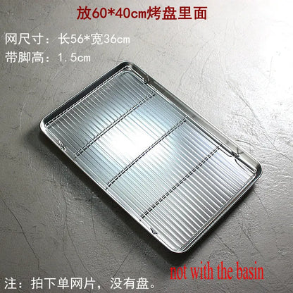 304 Stainless Steel BBQ Grill Mesh Grate – Charcoal Barbecue Rack with V-Feet for Oil Drainage & High Heat Cooking