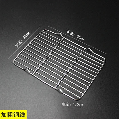 304 Stainless Steel BBQ Grill Mesh Grate – Charcoal Barbecue Rack with V-Feet for Oil Drainage & High Heat Cooking