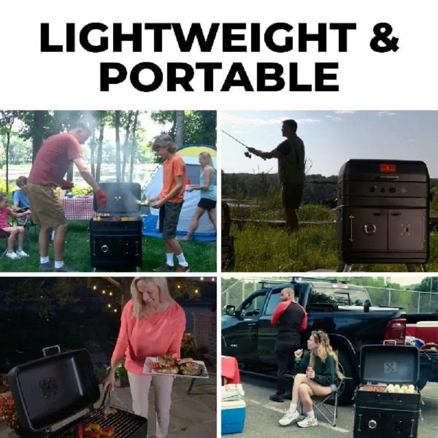 Southern Cooker Portable Charcoal Grill & Smoker Combo for Outdoor Cooking