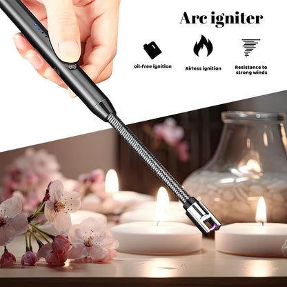 1/2/5-Piece USB Rechargeable Electric Lighter – Windproof Flameless Arc Lighter for BBQ, Kitchen, Candles & Camping