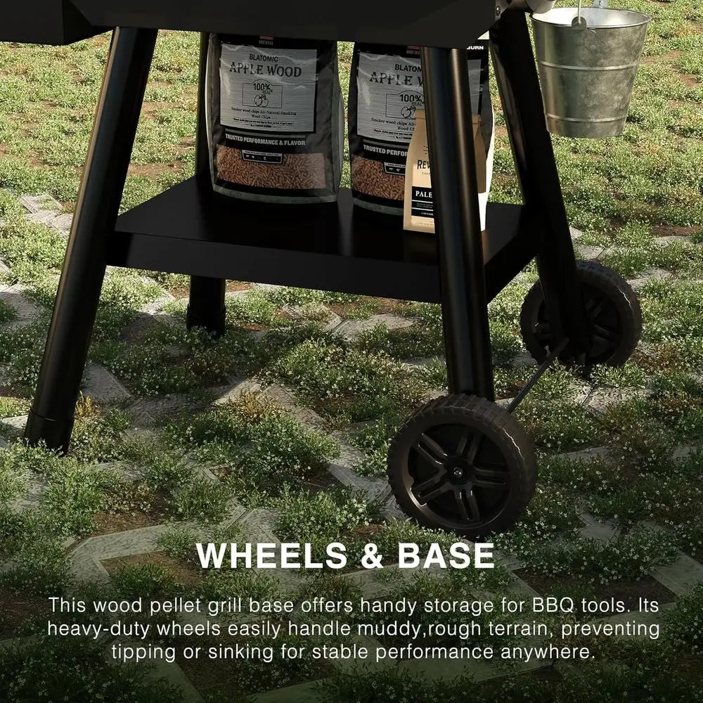 Wood Pellet Smoker Grill with 456 Sq. In. Cooking Area, Auto Feed, 8-in-1 BBQ, Meat Probe & Side Table