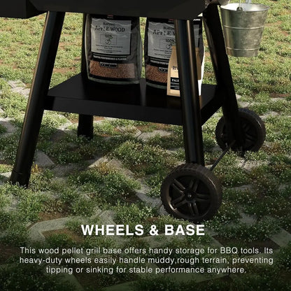 Wood Pellet Smoker Grill with 456 Sq. In. Cooking Area, Auto Feed, 8-in-1 BBQ, Meat Probe & Side Table