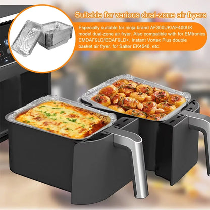 10-Pack Disposable Aluminum Foil Containers – Square Food Storage Trays for Baking, Cooking & Meal Prep
