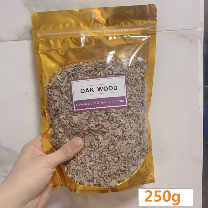 BBQ Smoked Sawdust Wood Chips-125-500g- Apple- Cherry Oak- Hickory-Alder Beech Smoking Fruit Wood Pieces for Smoker Fumigation Box