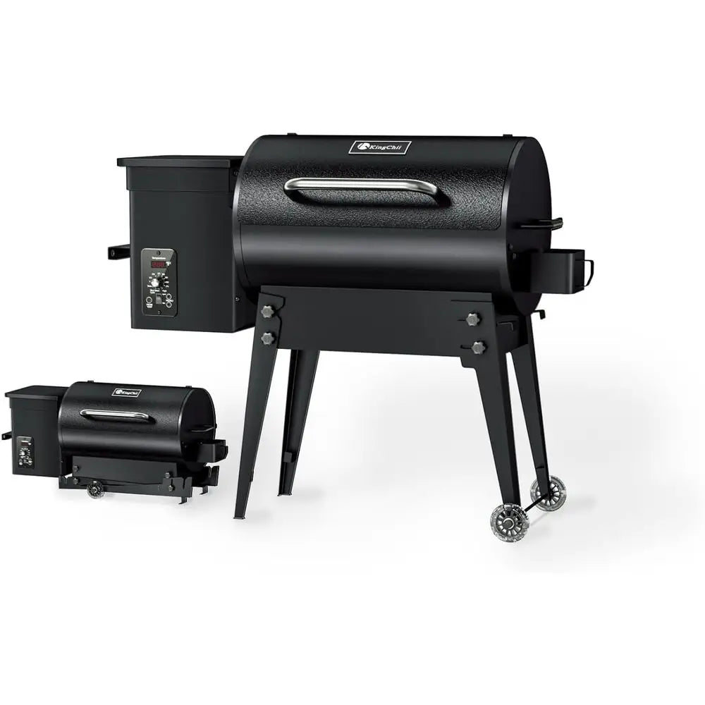 Portable Wood Pellet Grill & Smoker with Folding Legs, 456 Sq. In. Cooking Area, 18 lb. Hopper & Temperature Control (180–425°F)