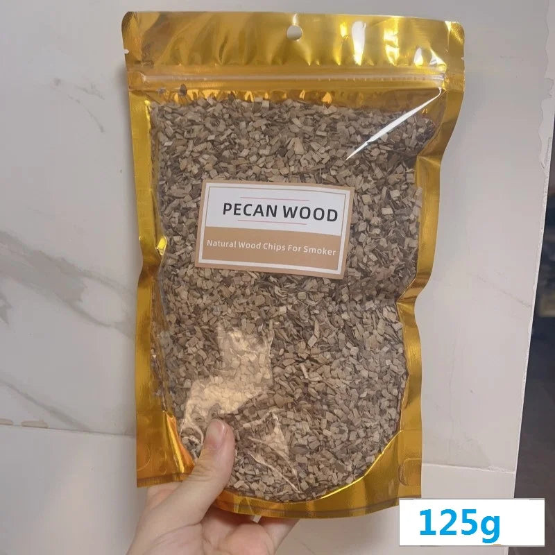 BBQ Smoked Sawdust Wood Chips-125-500g- Apple- Cherry Oak- Hickory-Alder Beech Smoking Fruit Wood Pieces for Smoker Fumigation Box