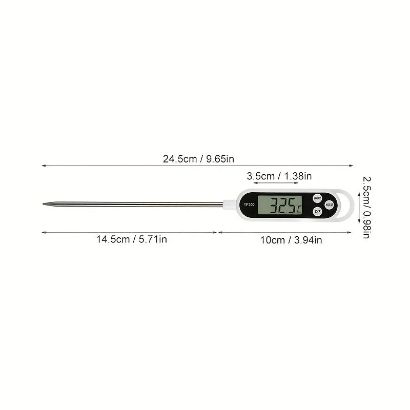 TP300 Probe Thermometer 1-Pack, Fast & Accurate 0.1°C Resolution, 9.65in Long, HOLD Function, for Kitchen & BBQ