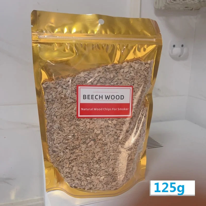 BBQ Smoked Sawdust Wood Chips-125-500g- Apple- Cherry Oak- Hickory-Alder Beech Smoking Fruit Wood Pieces for Smoker Fumigation Box
