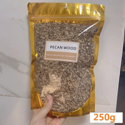 BBQ Smoked Sawdust Wood Chips-125-500g- Apple- Cherry Oak- Hickory-Alder Beech Smoking Fruit Wood Pieces for Smoker Fumigation Box