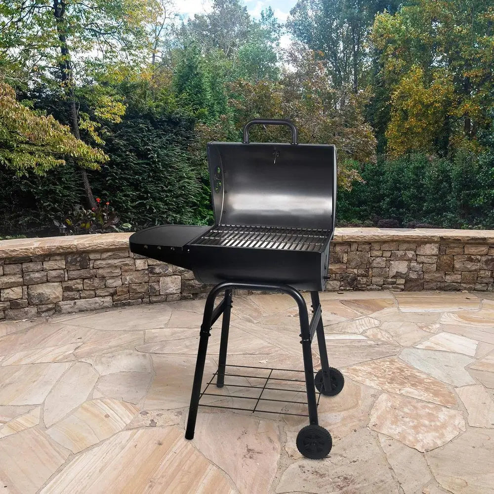 Charcoal Grill & Smoker with Cast Iron Grates & Smoke Control