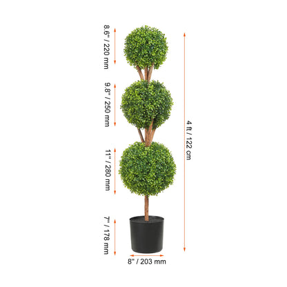 24/36/48in high Decorative Plants Green Plastic PE 1/2pcs Artificial Boxwood Tower Topiary Spiral Artificial Plant.