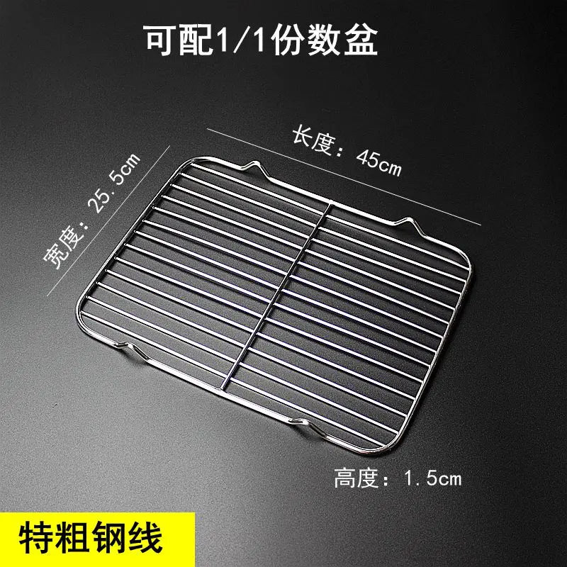 304 Stainless Steel BBQ Grill Mesh Grate – Charcoal Barbecue Rack with V-Feet for Oil Drainage & High Heat Cooking