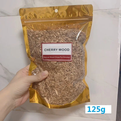 BBQ Smoked Sawdust Wood Chips-125-500g- Apple- Cherry Oak- Hickory-Alder Beech Smoking Fruit Wood Pieces for Smoker Fumigation Box