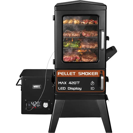 Wood Pellet Smoker with Rainproof Cover BBQ Grill