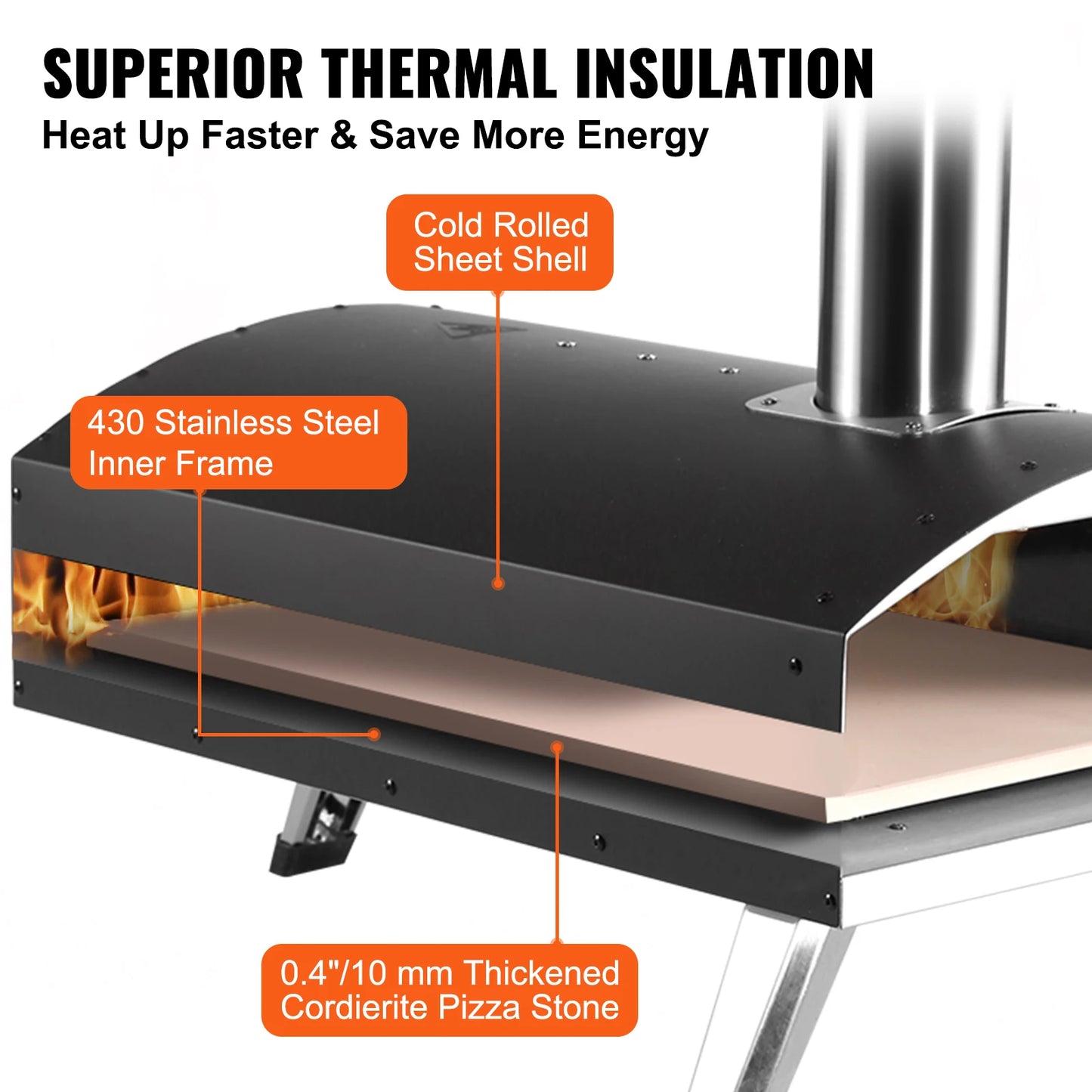 SucceBuy 12" Charcoal Pizza Oven – Portable Outdoor Grill