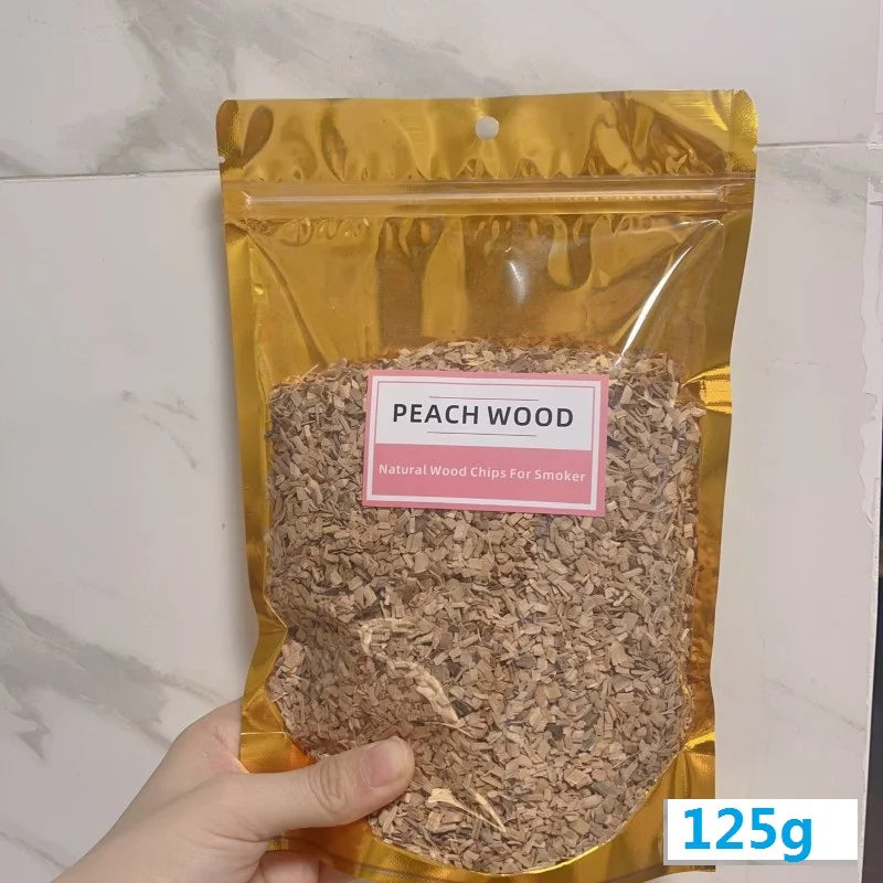BBQ Smoked Sawdust Wood Chips-125-500g- Apple- Cherry Oak- Hickory-Alder Beech Smoking Fruit Wood Pieces for Smoker Fumigation Box