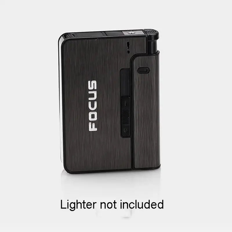 Portable Automatic Cigarette Case Metal Holder Box for 10 King Size Cigarettes, Lighter Not Included