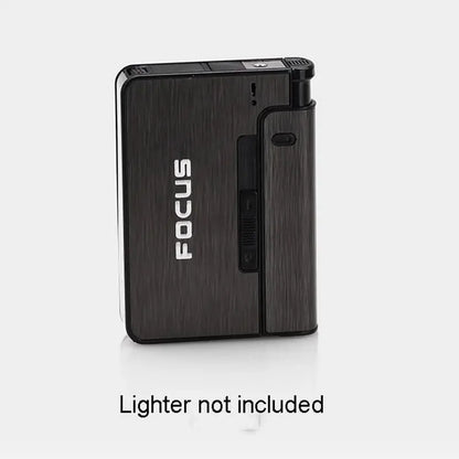 Portable Automatic Cigarette Case Metal Holder Box for 10 King Size Cigarettes, Lighter Not Included