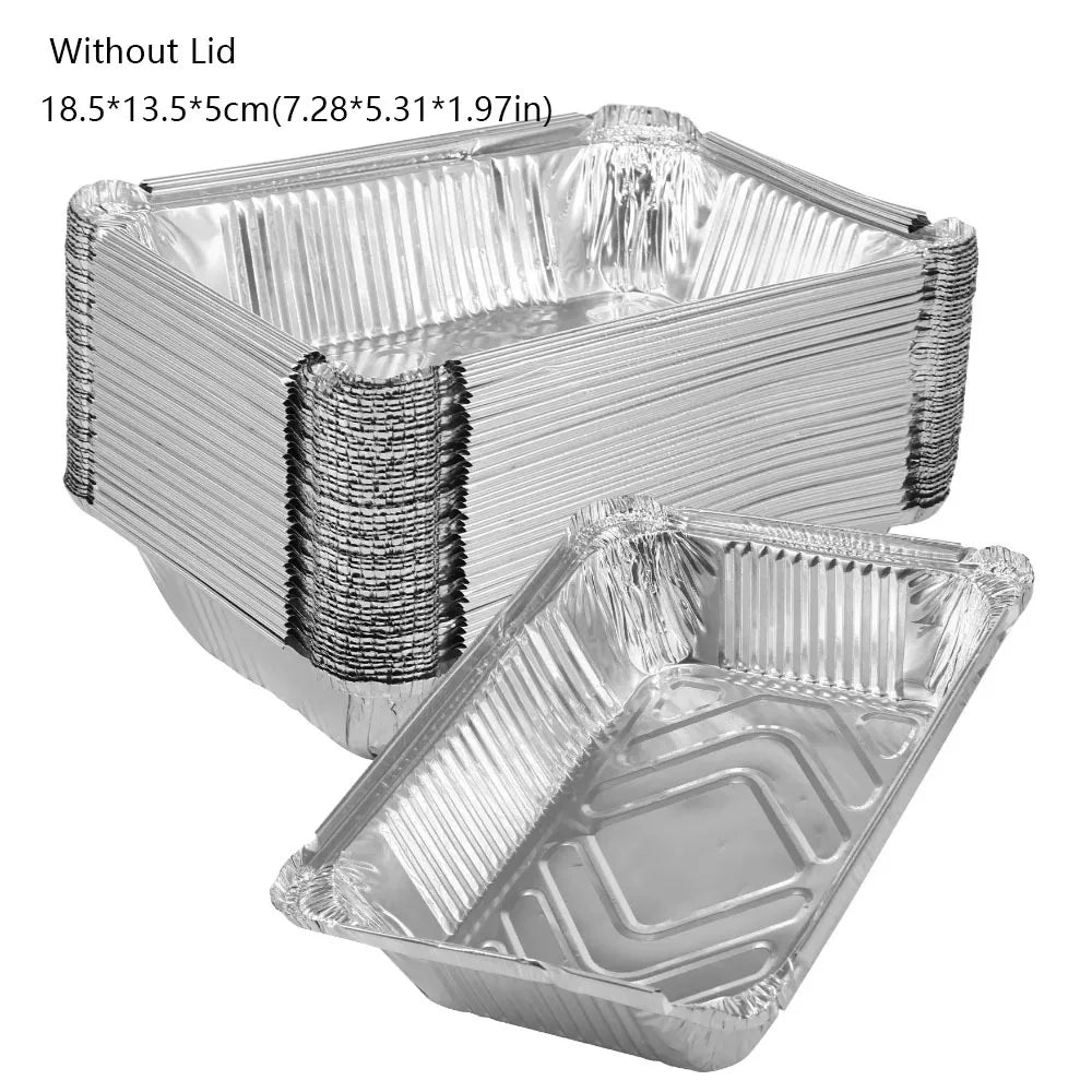 10-Pack Disposable Aluminum Foil Containers – Square Food Storage Trays for Baking, Cooking & Meal Prep