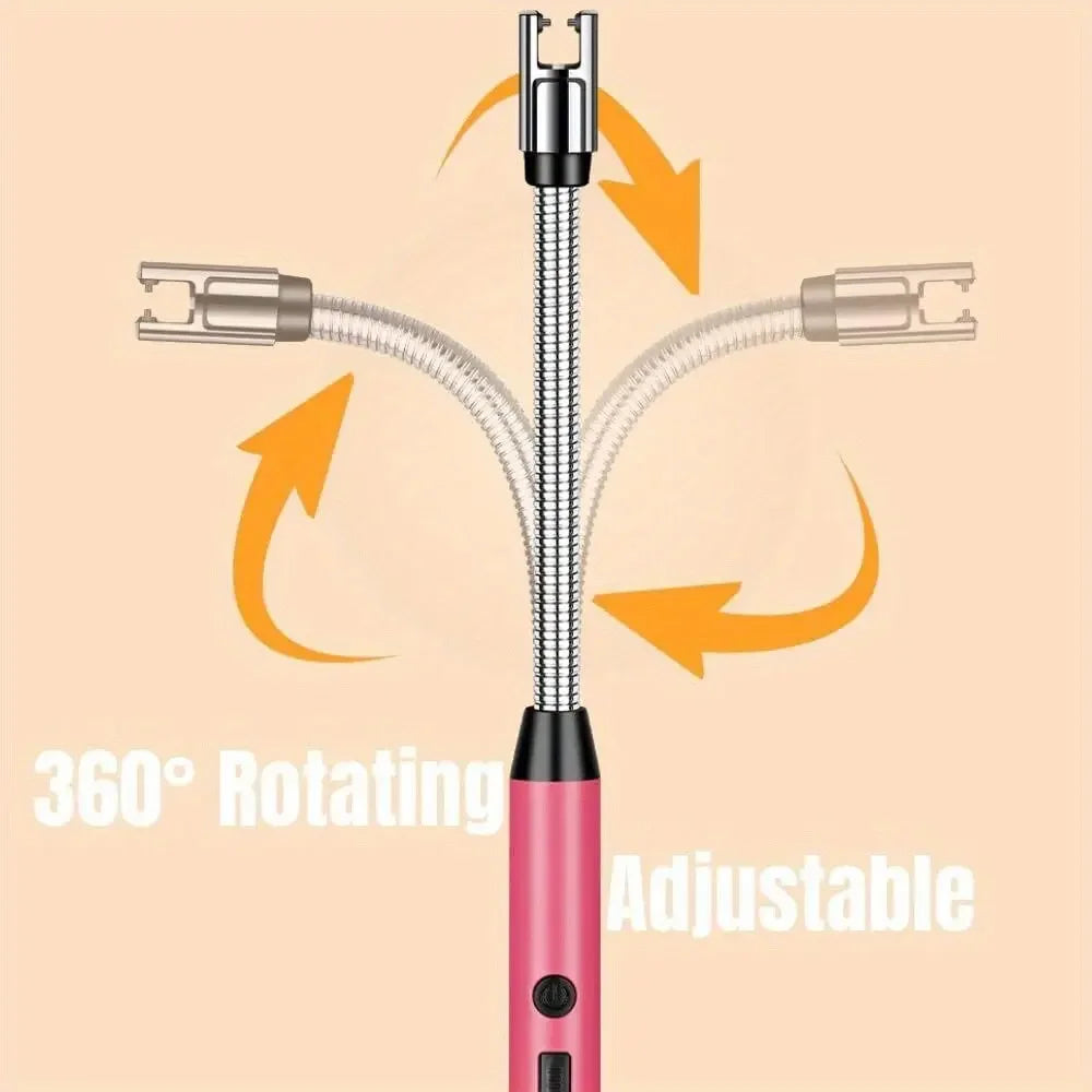 3-Piece USB Rechargeable Electric Lighter Set – 360° Rotating Windproof Lighters with LED Display