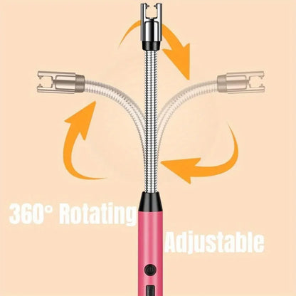 3-Piece USB Rechargeable Electric Lighter Set – 360° Rotating Windproof Lighters with LED Display