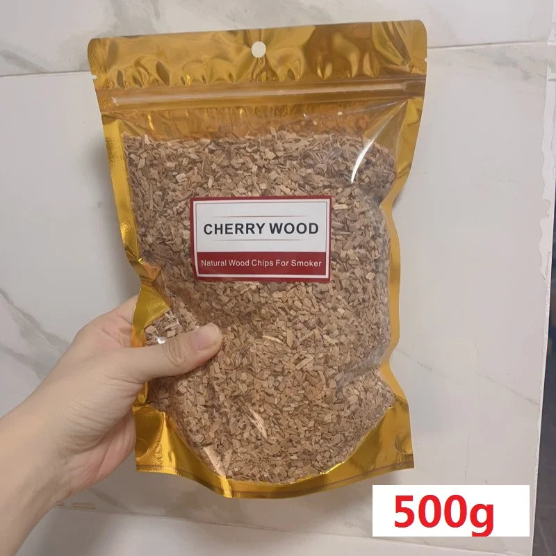 BBQ Smoked Sawdust Wood Chips-125-500g- Apple- Cherry Oak- Hickory-Alder Beech Smoking Fruit Wood Pieces for Smoker Fumigation Box