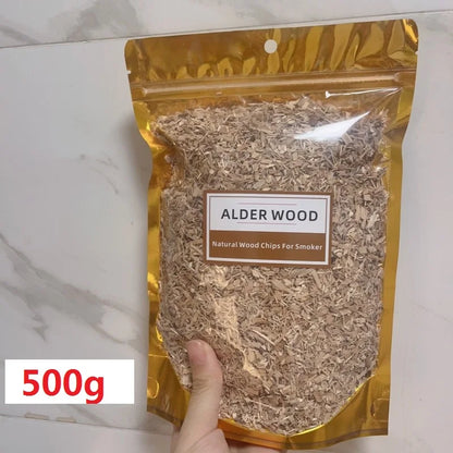 BBQ Smoked Sawdust Wood Chips-125-500g- Apple- Cherry Oak- Hickory-Alder Beech Smoking Fruit Wood Pieces for Smoker Fumigation Box