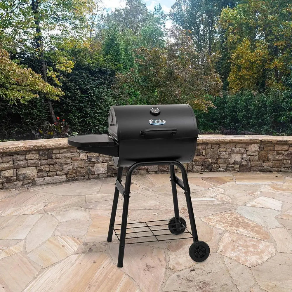 Charcoal Grill & Smoker with Cast Iron Grates & Smoke Control