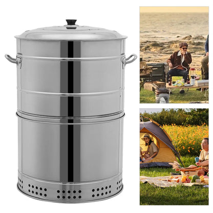 Stainless Steel Charcoal Barbecue Grill with 50 Skewers – Outdoor Camping & BBQ Grill
