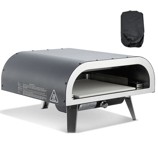 SucceBuy Propane Outdoor Pizza Oven 12In Portable Pizza-Cooker w/Thickened Pizza-Stone Carry Bag Pizza-Oven for Outside Backyard