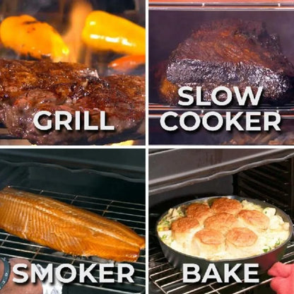 Southern Cooker Portable Charcoal Grill & Smoker Combo for Outdoor Cooking