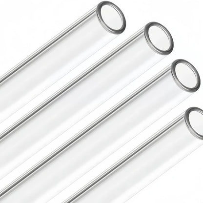 7-Piece 4-Inch Borosilicate Glass Pipes – Reusable Clear/Colored Tubes with Puff End