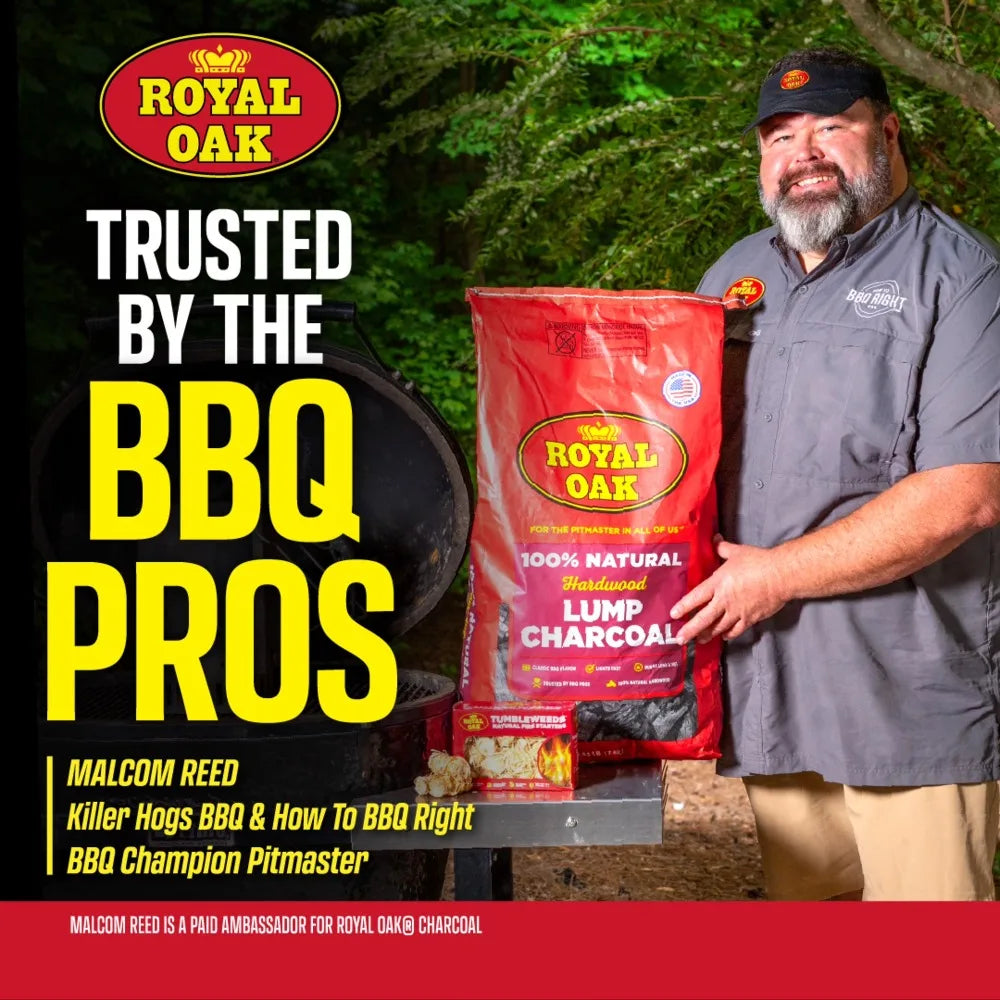 Premium 100% Natural Hardwood Lump Charcoal for Grilling BBQ Smoking 15.4 lbs