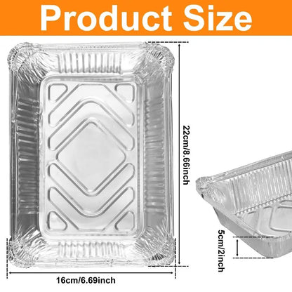 10-Pack Disposable Aluminum Foil Containers – Square Food Storage Trays for Baking, Cooking & Meal Prep