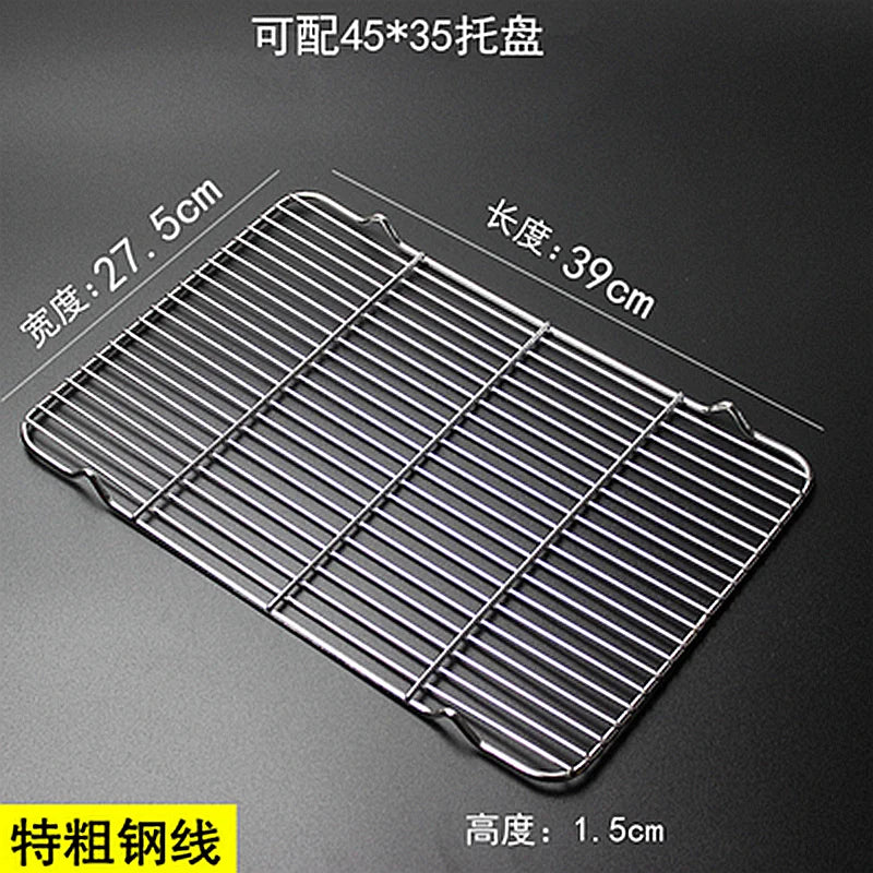 304 Stainless Steel BBQ Grill Mesh Grate – Charcoal Barbecue Rack with V-Feet for Oil Drainage & High Heat Cooking