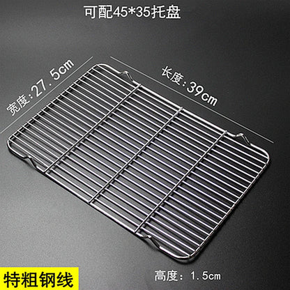 304 Stainless Steel BBQ Grill Mesh Grate – Charcoal Barbecue Rack with V-Feet for Oil Drainage & High Heat Cooking