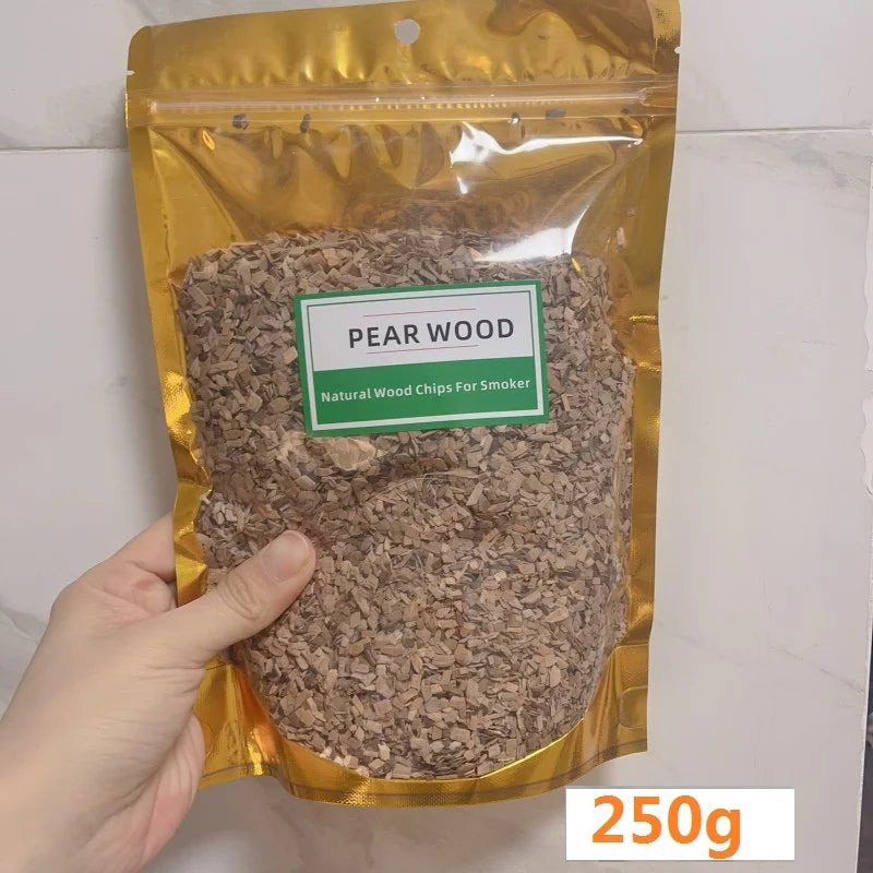 BBQ Smoked Sawdust Wood Chips-125-500g- Apple- Cherry Oak- Hickory-Alder Beech Smoking Fruit Wood Pieces for Smoker Fumigation Box