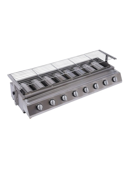 8-Burner Tabletop Gas Grill – Stainless Steel Outdoor Grill for Camping & Picnics
