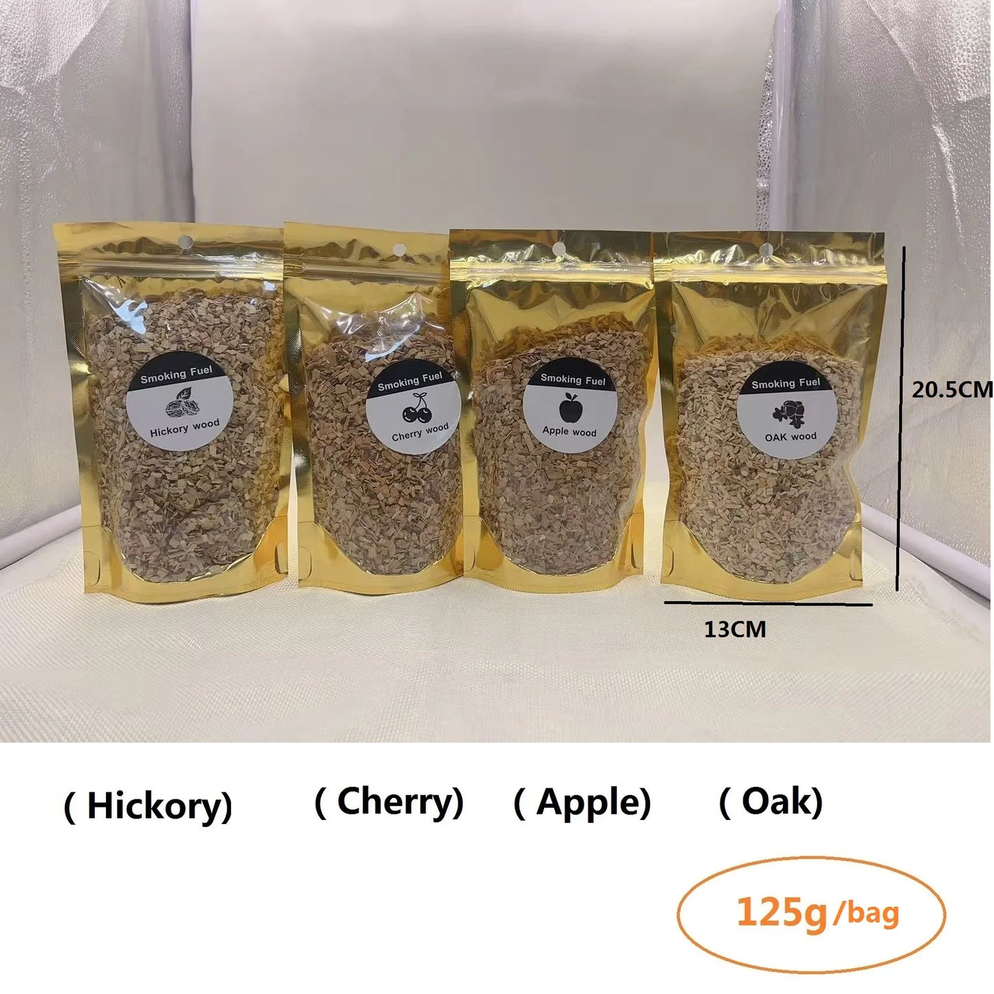 125g/bag Cocktail Smoker Chips for Old Fashioned Cocktails Whiskey & Bourbon Apple Oak Cherry Hickory BBQ Wood Pieces Utensils