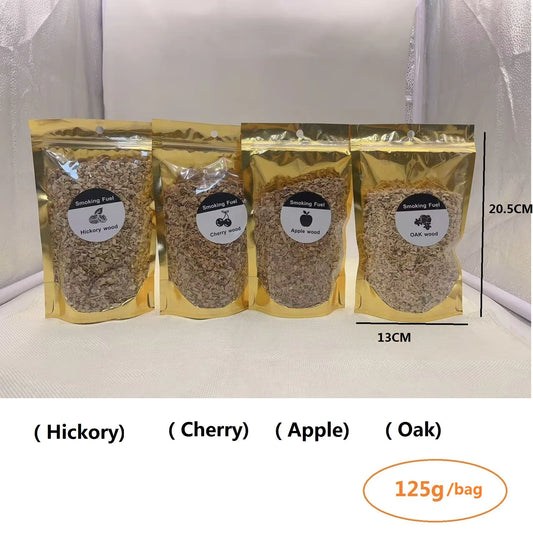 125g/bag Cocktail Smoker Chips for Old Fashioned Cocktails Whiskey & Bourbon Apple Oak Cherry Hickory BBQ Wood Pieces Utensils