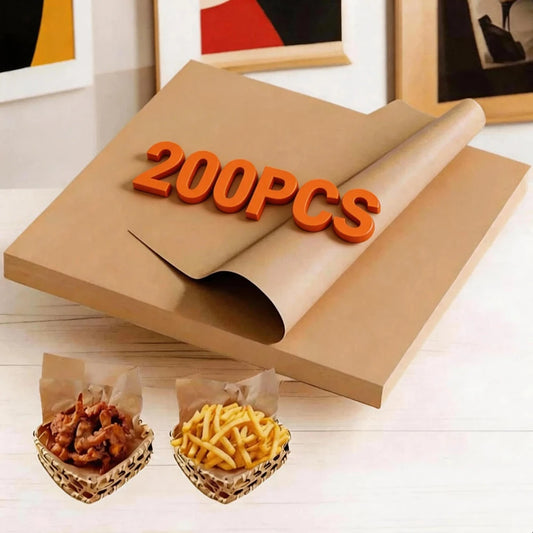 Parchment Paper Sheets: Food Deli Basket Liners for Baking, Sandwich Wrapping, BBQ, Picnics, Parties, Festivals & Outdoor Use