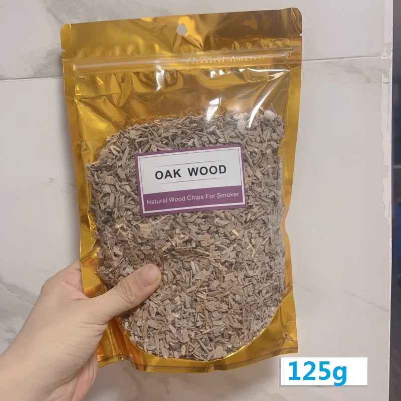 BBQ Smoked Sawdust Wood Chips-125-500g- Apple- Cherry Oak- Hickory-Alder Beech Smoking Fruit Wood Pieces for Smoker Fumigation Box