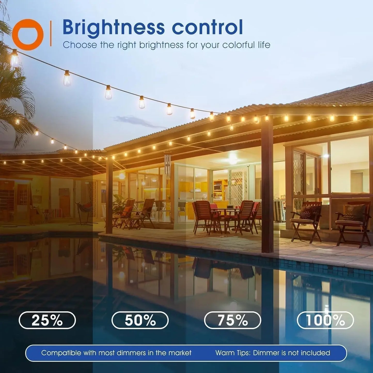 150FT LED Outdoor Waterproof Patio Patio Lights