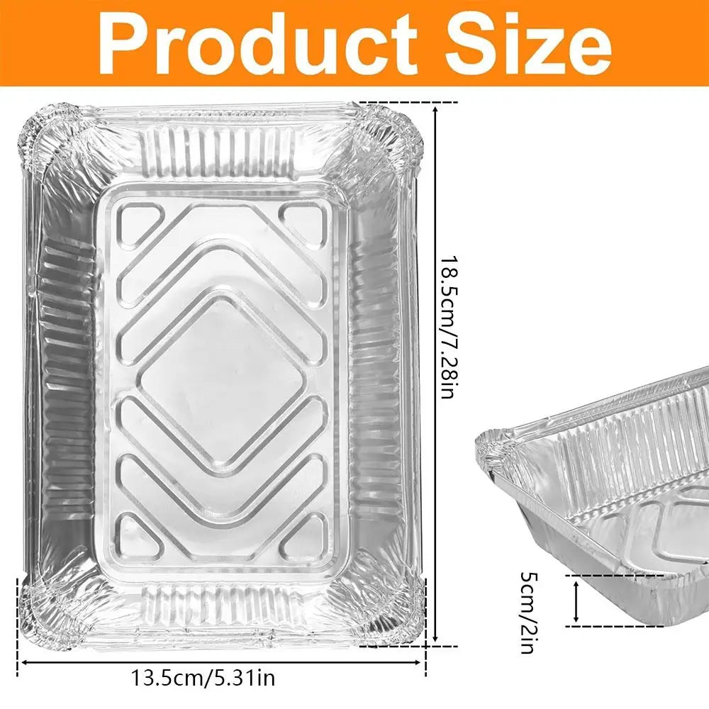 10-Pack Disposable Aluminum Foil Containers – Square Food Storage Trays for Baking, Cooking & Meal Prep