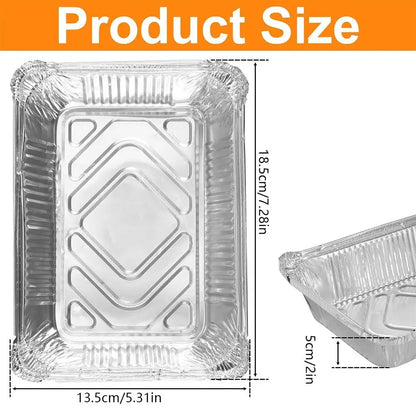 10-Pack Disposable Aluminum Foil Containers – Square Food Storage Trays for Baking, Cooking & Meal Prep