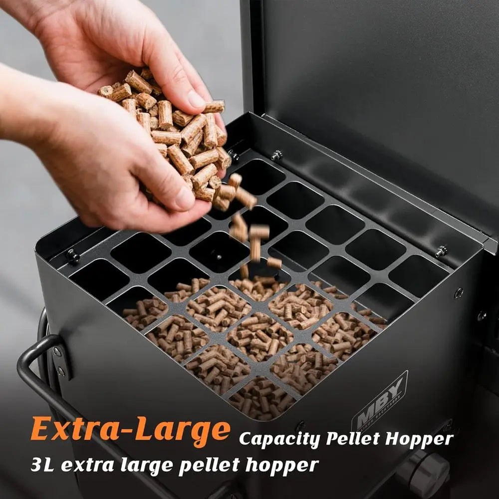 Wood Pellet Smoker with Rainproof Cover BBQ Grill