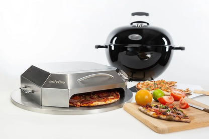 OnlyFire - Model 6052 - Stainless Steel Pizza Oven Kit for 22" Charcoal Kettle Grill.
